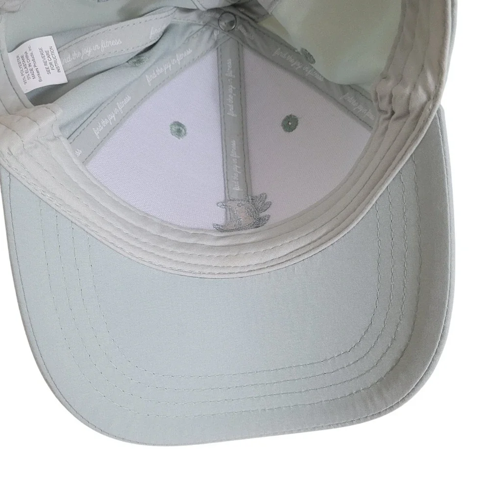 Blogilates Pastel Green Criss Cross Back Ponytail Hat‎ Moon Leaf Logo Women